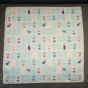 Burberry Aqua and Purple Checkered Scarf